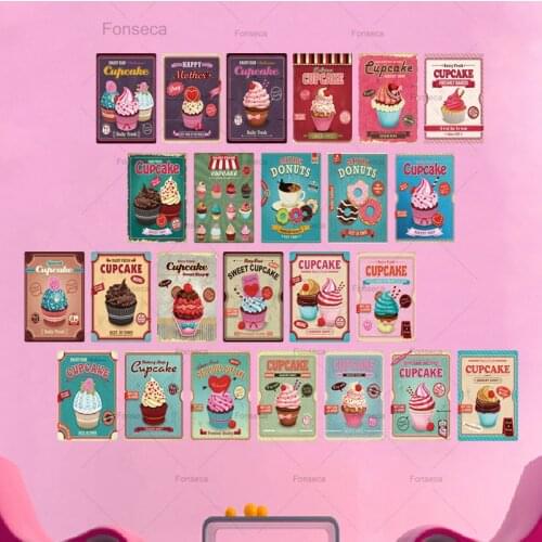 Cup Cake Vintage Metal Tin Sign Plaque Retro Poster Wall Decor Kitchen Cafe Cake Shop Room Home Art Decorative