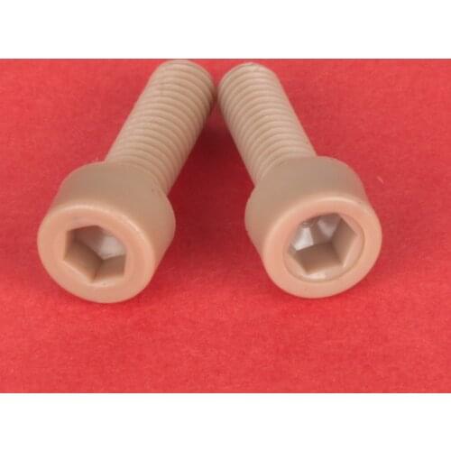 High Quantity 10PCS M3 PEEK Polyetheretherketone Plastic Hexagon Socket Head Cap Bolt Knurled Hand Bolts Screws