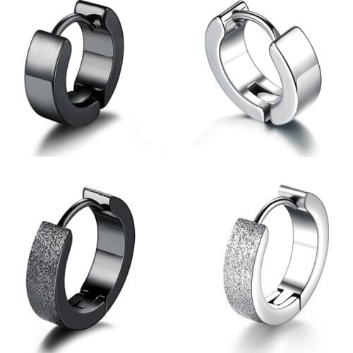 Hip-Hop Jewelry 925 Silver Earrings Tide Black Male Ear Clips Female Single Earrings Wholesale