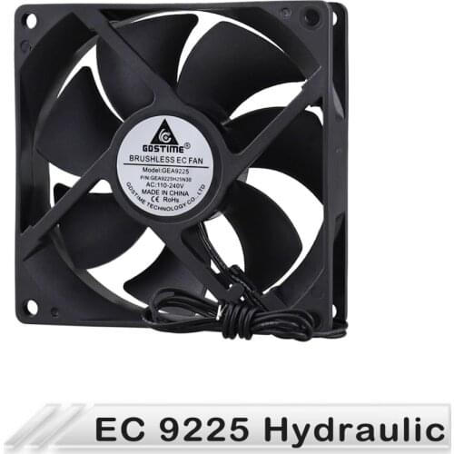 1PCS Gdstime EC Brushless Fan 9225 92X92X25mm 92mm AC 110V 115V 120V 220V 240V Cooling Cooler Fan 2 Wire