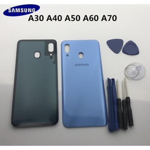 1pcs Original Rear Panel Battery Glass Back Door Cover For Samsung Galaxy A30 A40 A50 A60 A70 2019 Pre-adhesive stickers+tools