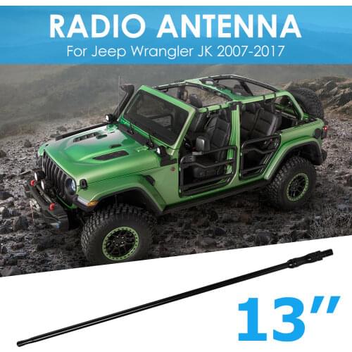 13 inch Aerial Antenna Personal 330mm Durable Car Metal Radio Mast Outdoors Decoration for Jeep Wrangler JK 2007-2017
