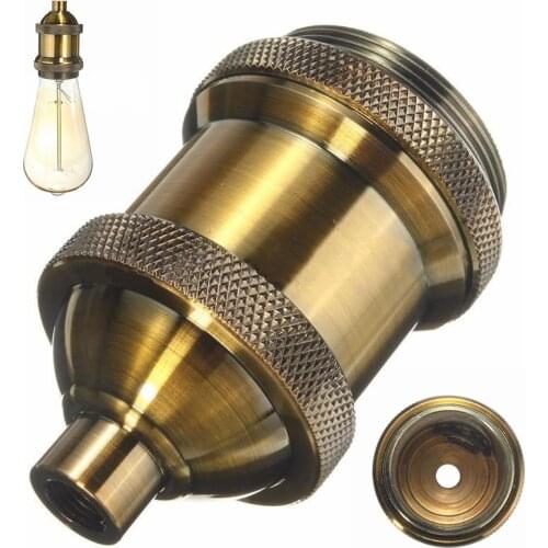 1x E26/E27 Vintage Aluminium Lamp Holder Screw Thread Edison Keyless Light Socket Accessories