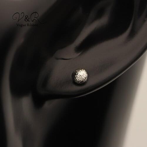 2019 Minimalist Simple Fashion Imitation silver plated Small Stud Earring Hammered Golf Surface for Women Gifts