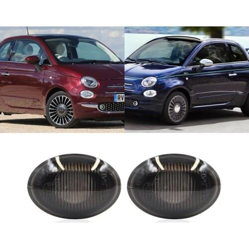 2x Smoked Lens OEM Side Marker Lights For Fiat 500 2-Door Pop/ Sport/ 500C/ 500E/ 500 Abarth 2007-2019