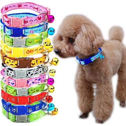 3 pieces/lot Dog Collar Pet Adjustable Cat Collar with Bell Puppy Necklace for Cat Small dog Pet Supplies Pet Accessories