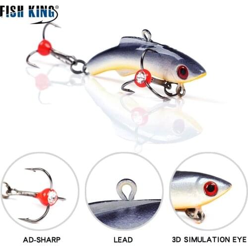 FISH KING Ice Fishing Lure 15g 20g 30g Winter Bait Hard Lure bass carp Fishing hooks Balancer for Fishing Baits Lead Jigging