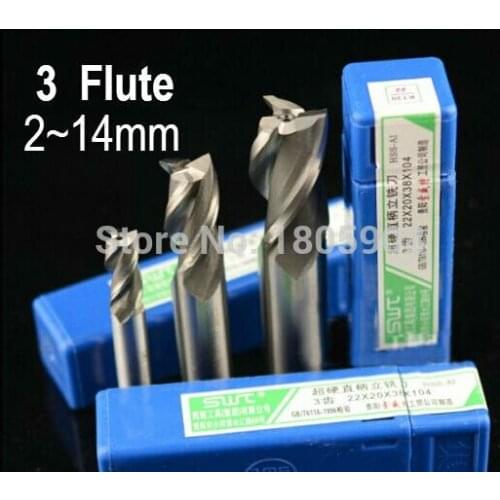 Combination order 2 / 3/ 4 / 5/ 6 /8 /10 /12 /14mm 3Flute HSS & Aluminium End Mill Cutter CNC Bit Milling Cutting tool