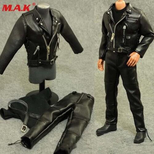 1:6 scale male man boy clothing motorcycle leather clothes set suits for 12'' man action figure body accessory