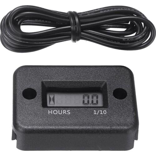 Mayitr 1pc Car Digital LCD Counter Hour Meter Tool For Motorcycle Auto Scooter Marine Generator Engine 54x35x14mm