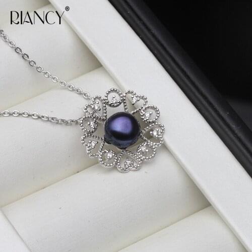 Fashion black Natural Freshwater Pearl Pendants Retro Lace element Pendant For Women wedding gift