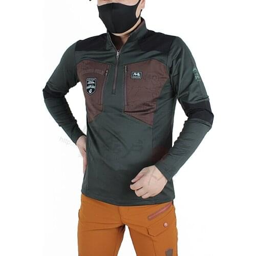 MONTPIC Men`s Quick-dry sweat absorption elastic hiking tshirt Mens spring MTB cycling Jerseys long sleeve breathable t-shirt