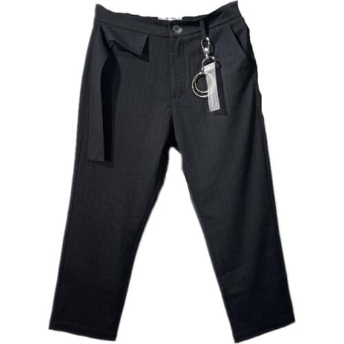 Owen Seak Men Casual Cargo Harem Pants High Street Wear Hip Hop Ankle Length Mens Clothing Sweatpants Autumn Black Pants