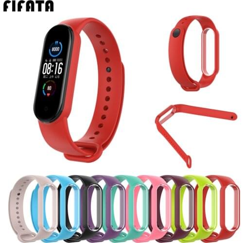 FIFATA Sport Soft Strap For Xiaomi Mi Band 5 Replacement Silicone Watchbands For Mi Band 5 NFC Bracelet For Mi Band5 Wrist Strap