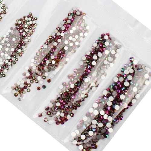 Rainbow rose gold rhinestone embroidery set decor Nails Decoration Non Hotfix Fabric crystal flat back DIY Crystal Painting