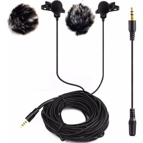 Nicama LVM2 Dual Headed Condenser Microphone with Windscreen Muff for DSLR Camera Audio Recorders & iPhone Macbook