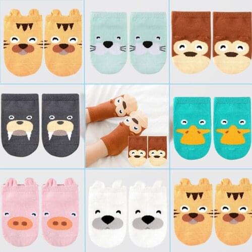 Cartoon Animlas Baby Socks Cute Spring Baby Girls Boys Socks Soft Cotton Newborn Infant Floor Socks