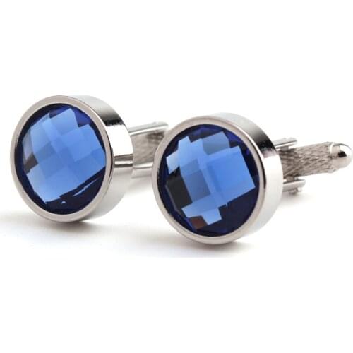 The new blue glass stones cufflinks mens shirts cufflinks sleeve nail factory direct sale free shipping