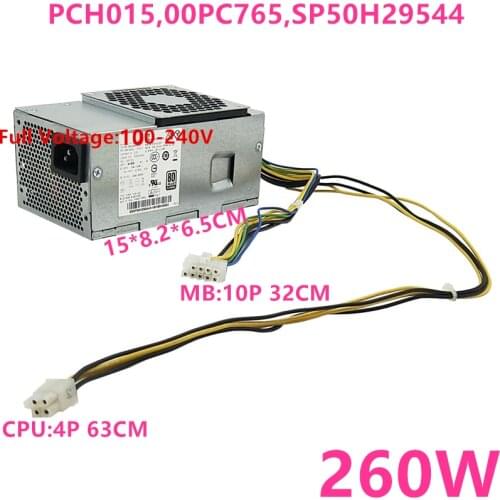 New PSU For Lenovo TFX M310 410 415 510 610 710 90 E73S H3060 5060 510s B415 10Pin Power Supply PCH015 FSP260-20TLA HK360-71PP