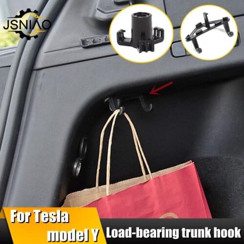 2 PCS Update Model3 Car Rear Trunk Hook For Tesla Model Y 3 2021 Accessories Heavy Duty Bearing Functional Hooks Fastener Clip