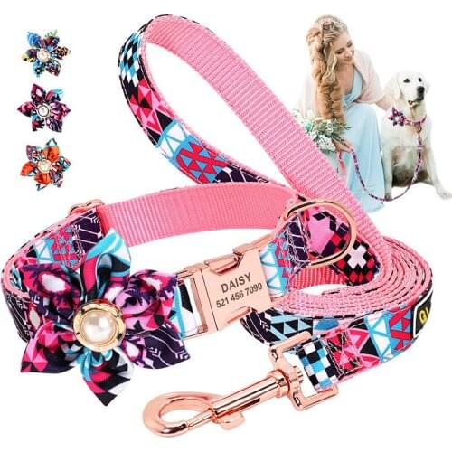Personalized Dog Pet Collar Customization ID Engraving Cat Puppy Leash Suit Bulldog Cat Dog Accessories Harness Pets Supplies