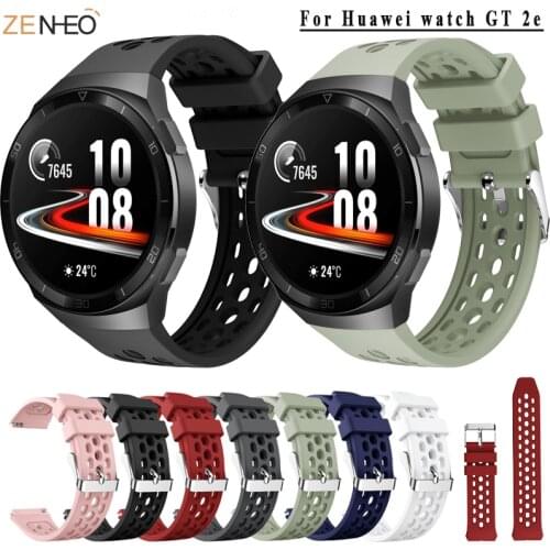 Solid color Silicone Watch Strap For Huawei watch GT 2e original SmartWatch band Replacement GT2e WristBand 22mm Bracelet belt