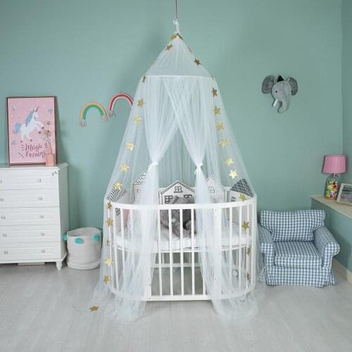 Kid Bedding Mosquito Net Romantic Round Bed Mosquito Net Bed Cover Hung Dome Bed Canopy For Kids Bedroom Nursery