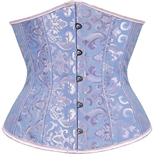 Sexy Jacquard Floral Corset Satin Underbust Corsets And Bustiers tight lacing Waist Trainer Plus Size Body Shaper