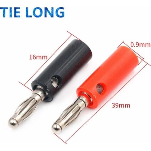 10pcs Audio Speaker Screw Banana Gold Plate Plugs Connectors 4mm IN STOCK FREE SHIPPING Black Red