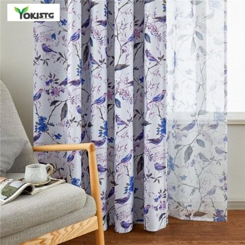 Birds Printed Blackout Curtains For Living Room Kids Room Bedroom Modern Window Treatment Drapes Home Decor Custom Made Yellow