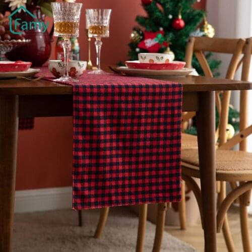 Dinning Table Decoration Table Runners Red Plaid Party Wedding Christmas Decor Table Cloth Fall Table Runner Home Decor