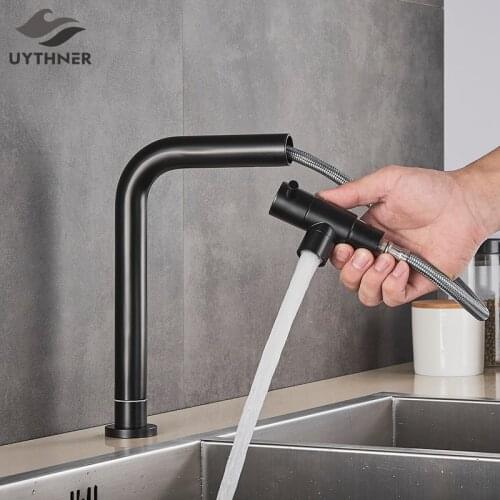 Uythner Bathroom Matte Black Basin Faucet Single Cold Water Tap Bath Sink Brass Faucets Single Handle Hole Washbasin Tap