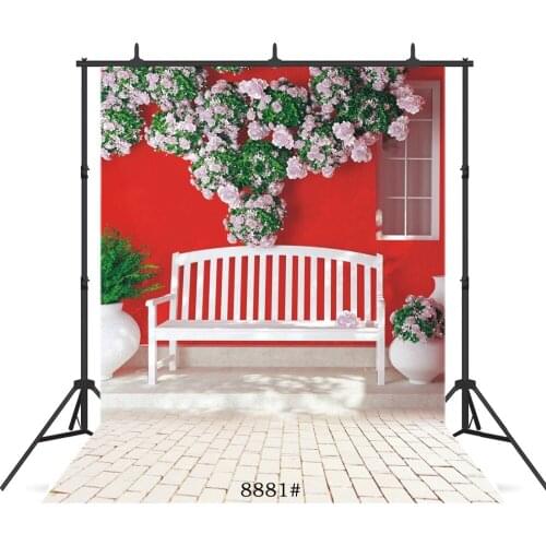 Vinyl Photographic Background Flower Red Wall For Portrait Birthday Party Wedding Child Baby Backdrop Studio Shoot Photocall