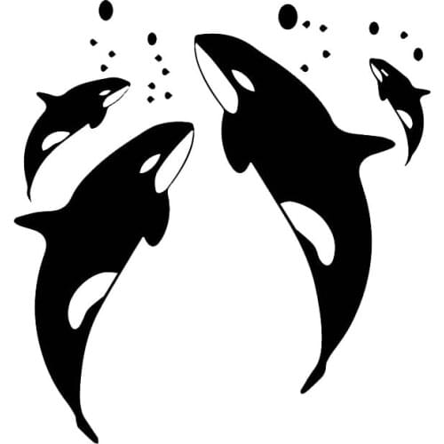 You Love Whale Family Animal Stickers High Quality Car Decoration Personality Pvc Waterproof Decals Black/white, 19cm*18cm