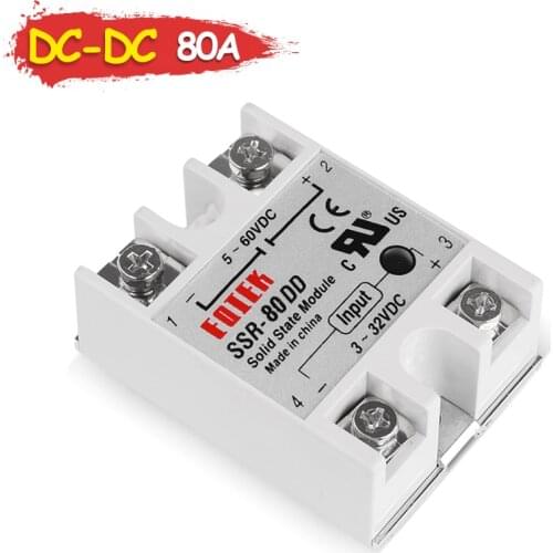 DC-DC 80A 3-32V DC TO 5-60V DC SSR-80DD Solid State Module Relay DC-DC Single Phase SSR 80DD High Quality