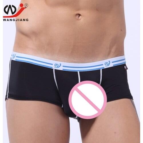 WJ Boxer Men Calzoncillos Hombre Boxer Marca Male Panties Cotton Boxers Mens Underwear Boxers Brand Comfortable Black