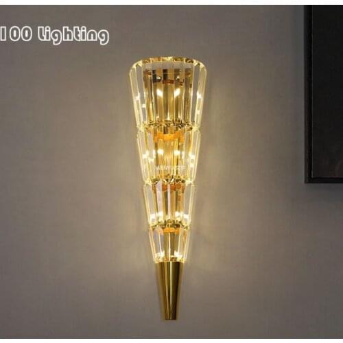Pointed Clear Glass LED Wall lamp Living room Bedroom Wall Lights Surface Mount Stairs Corridor Wall Seconce Luxury Art Deco