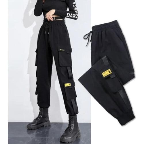 Women Pants Overalls Womens High Waist 2021 Spring Loose Black Casual Sports Pants Pantalones De Mujer