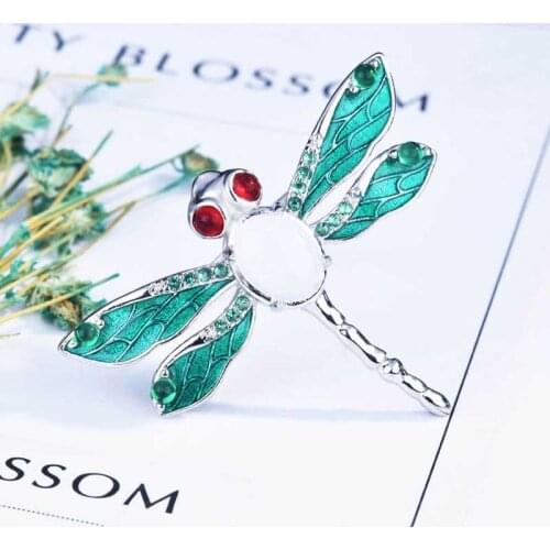 Charm Insect Dragonfly Rings Adjustable Size 925 Silver Fashion Enamel Jewelry Inlay White Hetian Jade Ring For Women Party Gift