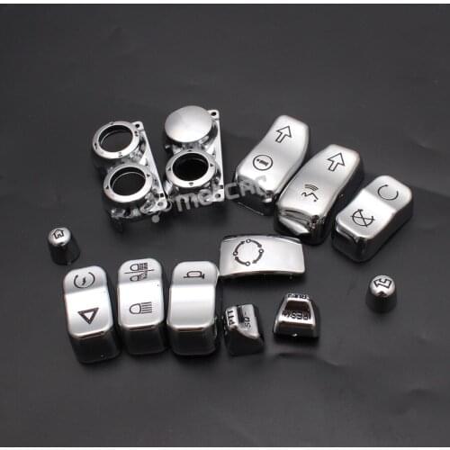 1set(13pcs) Motorbike Chrome ABS Plastic Switch Housing Button Cap Cover For Harley Touring Electra Glide FLHTCU FLHTCUL 2016-17