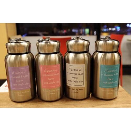 100PCS 600ML Mini Cute Coffee Vacuum Flasks Thermos Stainless Steel Travel Drink Water Bottle Thermoses Cups and Mugs