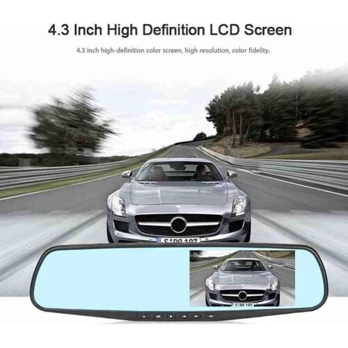 4.3 Inch Car DVR Video Recorder Night Vision Dash Cam Full HD 1080P Mirror Cam 170° Wide Angle Car Dvr Camera Rear View Dashcam