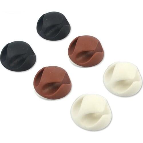 6Pcs USB Cable Organizer Clips Wire Winder Silicone Fixer Wire Management Cord Clip Office Desktop Phone Cables holder