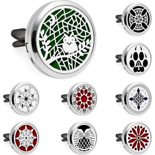 Owl Ghost Essential Oil Perfume Car Diffuser 30mm Magnetic Open Locket 10pcs Pads Free
