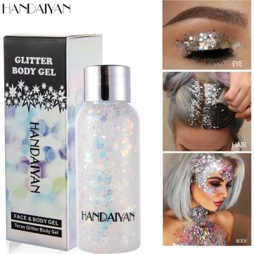 Eye Glitter Nail Hair Body Face Glitter Gel Art Flash Heart Loose Sequins Cream Festival Glitter Decoration Party Festival