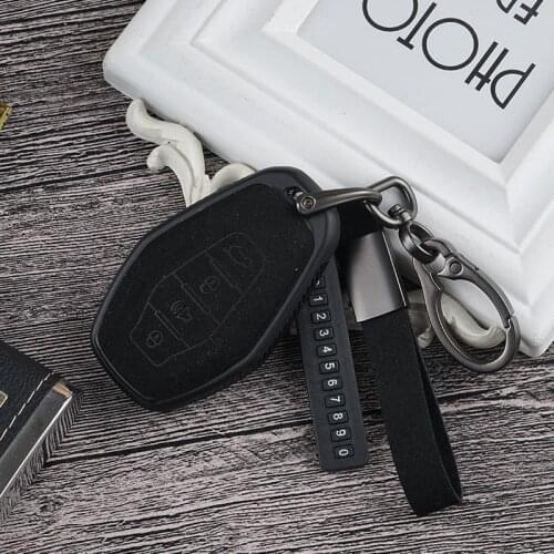 Leather TPU Key case For Jetour X70 X90 X95 4 Buttons Smart Remote Fob Cover Keychain Bag
