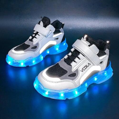 Children Fashion Led Warm Wear-Resistant Casual Shoes Boy Led Slippers Luminous Glowing Sneakers Girls Breathable Non-Slip Shoes