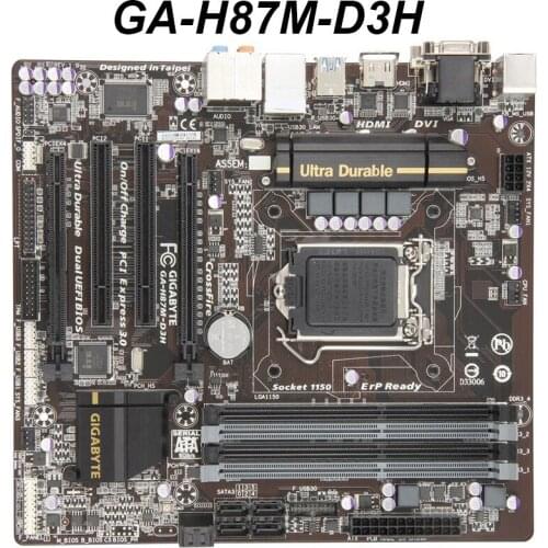 For GIGABYTE GA-H87M-D3H H87M-D3H Motherboard Socket LGA 1150 For Intel H87 DDR3 32GB Original Desktop Used Mainboard