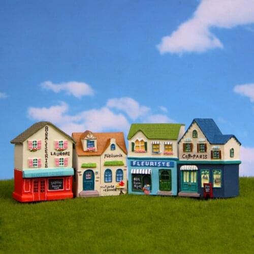 House Miniature Japanese Leisure Cottages Miniatures Garden Moss Flower Flower Pot Decoration Building Statue Resin Craft Doll