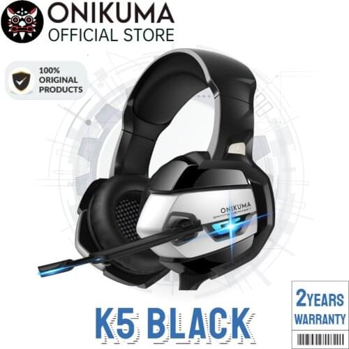 Onikuma K5 Gaming Headset with Mic and Noise Canceling Gaming Headphone with Led Light for Mobile Phone Laptop PS4 PS5 PC XBOX